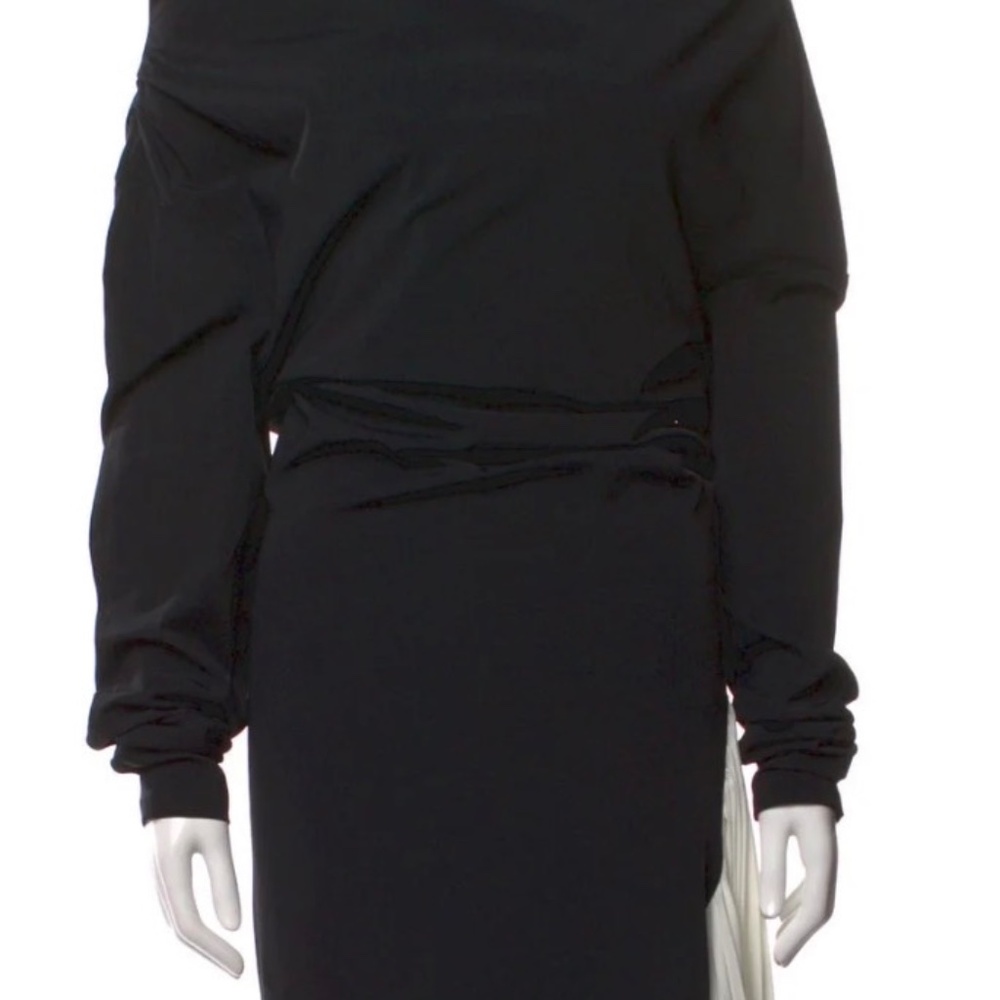 A.W.A.K.E Mode Asymmetric Cowl Neck Dress
